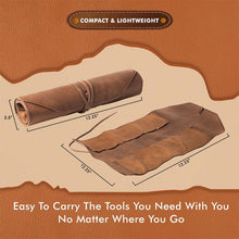 Load image into Gallery viewer, Leather Tool Organizer Roll Up Storage