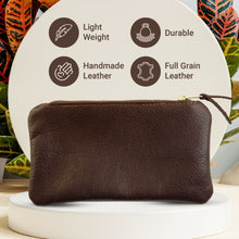 Load image into Gallery viewer, Leather Makeup Pouch and Cosmetic Bag