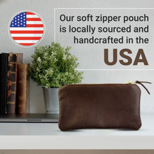 Load image into Gallery viewer, Leather Makeup Pouch and Cosmetic Bag