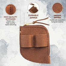 Load image into Gallery viewer, Leather Cash Organizer with Knife and Flashlight Holder
