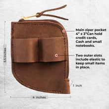 Load image into Gallery viewer, Leather Cash Organizer with Knife and Flashlight Holder