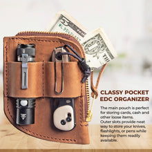 Load image into Gallery viewer, Leather Cash Organizer with Knife and Flashlight Holder
